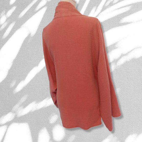 🆕🌻🌺Light Coral Tie Front Kimono Plus Size 2-3Xl NWT - Picture 8 of 10